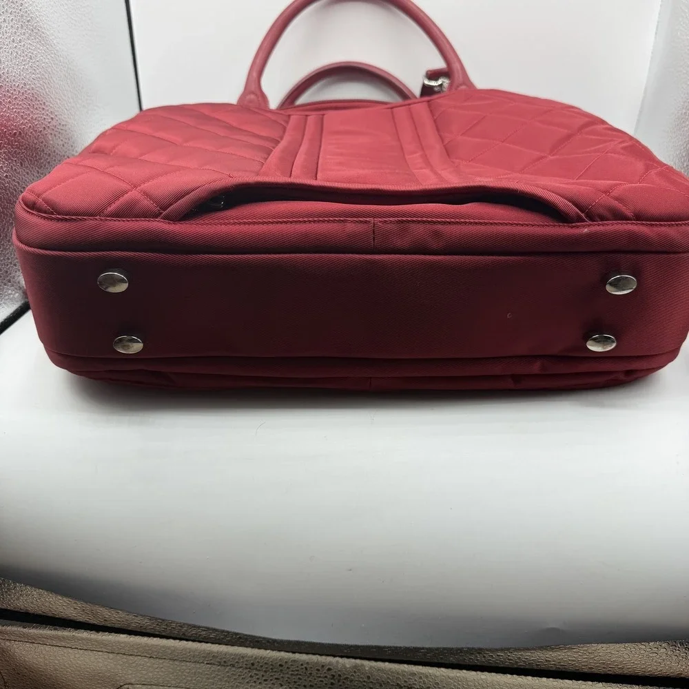 Samsonite Virgo Portfolio Quilted Laptop Briefcase Red with Shoulder‎ Strap
